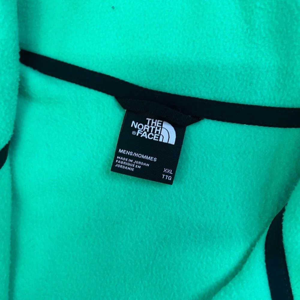 The North Face Mens XXL Neon Green Quarter Zip Fleece Pullover Jacket